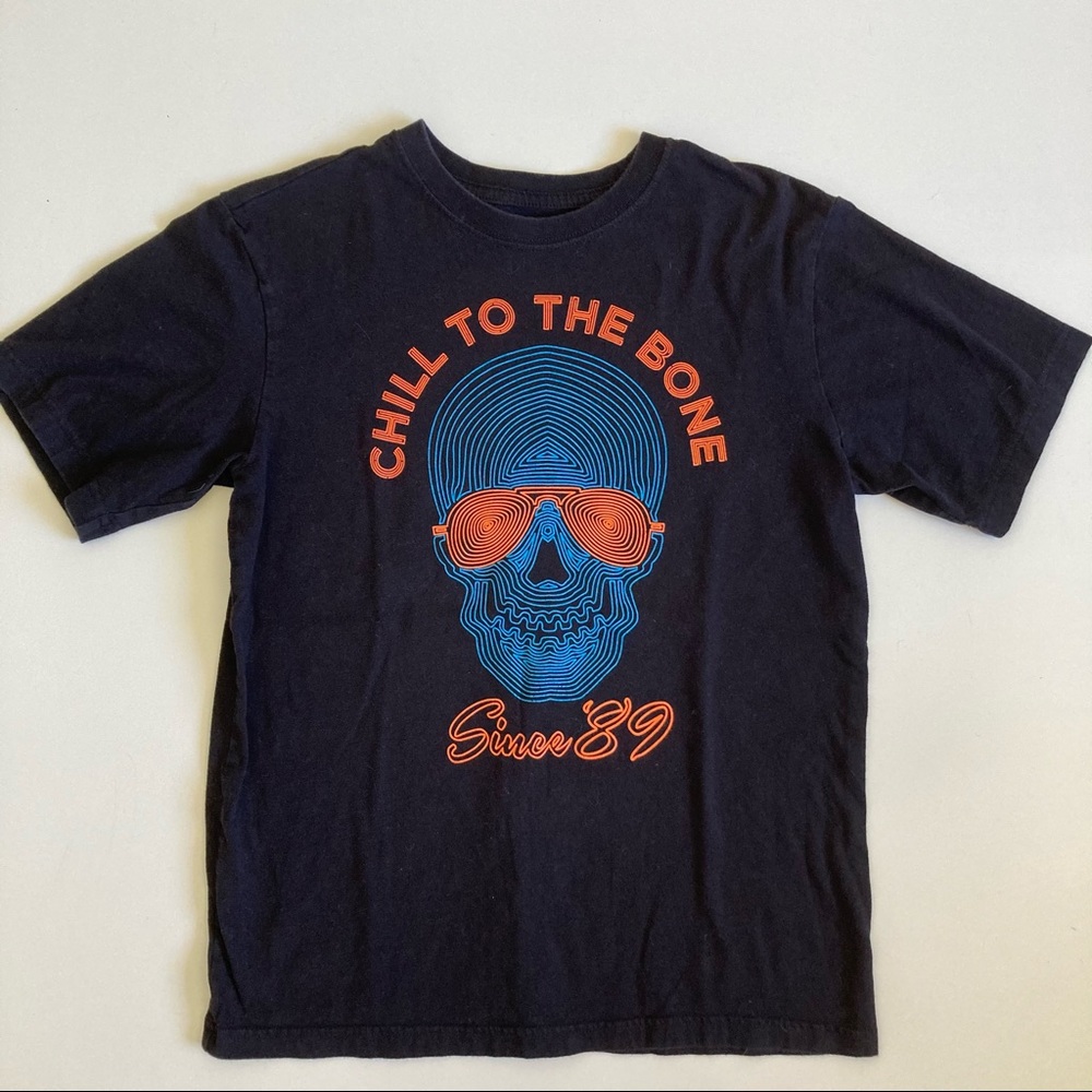 Chill To The Bone Skull Graphic Tee Black Child XL